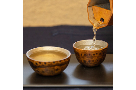 京都長岡京産 根竹の盃 2個セット [1642]