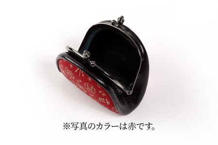 なまはげ館オリジナルデザイン印伝 小銭入れ（がま口・紺） 和柄