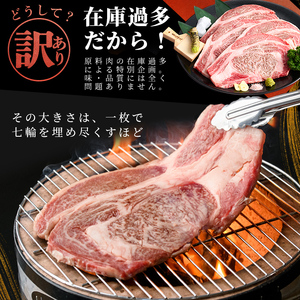 【訳あり】復刻！4等級以上 九州産和牛ロース大判焼肉(計1kg・3枚～4枚) a8-093