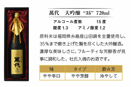 大吟醸 35 萬代 日本酒 720ml [um40azo740002] 大吟醸