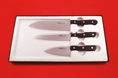ヤスキハガネ製 包丁3本セット（三徳・ペティ・アジ出刃）【ヤスキハガネ 三徳包丁 包丁 出刃包丁 ナイフ 切れ味抜群 おしゃれ 高級 アウトドア キャンプ 万能 錆びにくい キッチン 料理 セット 鋼 全鋼 長持ち 島根県 安来市】