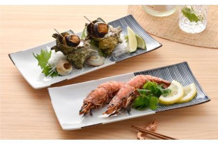 【波佐見焼】ハーフラインシリーズ 粋長皿 2枚セット【まるしん】 角皿 プレート 食器 [WD12]  波佐見焼