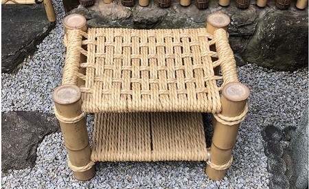 【竹工芸品】竹とい草の椅子 インテリア 家具 