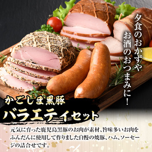 【A03002】黒豚バラエティセット(合計750g・焼豚200g×1、モモハム200g×1、モモハムパストラミ200g×1、フランク150g×1)鹿児島 国産 九州産 黒豚 豚肉 お肉 モモ ハム ソーセージ 焼豚 チャーシュー 叉焼 おかず 惣菜 焼肉【南州農場(株)高山ミートセンター】 