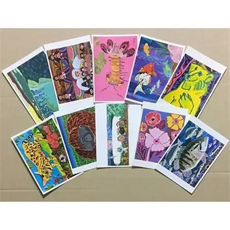 【オリジナルアートセット1】ポストカード(10枚)・一筆箋(2冊)・ペーパーウェイト(1つ)_雑貨・日用品  文房具・印鑑 _【1084750】
