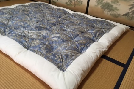 【浅井ふとん店】［抗菌・防ダニ］素朴なコットン掛け布団/シングル・ブルー