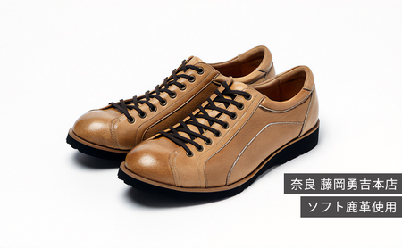 倭イズム ( ヤマトイズム ) 鹿革 シューズ 紳士靴 YA3300 （ ライトブラウン ） ファッション 革製品 革靴 お洒落 レザーシューズ やわらかい 快適 履き心地 3E  BN003 25.0cm