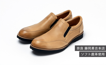  倭イズム ( ヤマトイズム ) 鹿革 シューズ 紳士靴 YA3302 （ ライトブラウン ） ファッション 革製品 革靴 お洒落 レザーシューズ やわらかい 快適 履き心地 3E  BN002 26.5cm