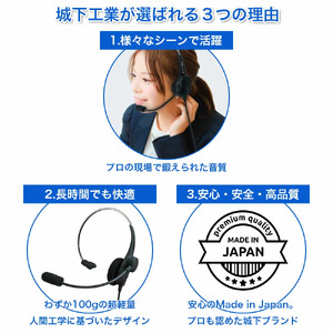 片耳軽量ヘッドセット SOUND WARRIOR SW-H1 イヤホン マイク ヘッドホン 周辺機器 オーディオ周辺機器 PC テレワーク 在宅ワーク リモート 城下工業 信州 長野　【 上田市 】