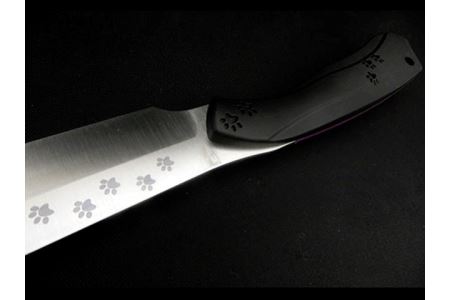 H54-01 NYAIFE KITCHEN （ニャイフキッチン） 刺身包丁 ブラック/パープル シャムネコver