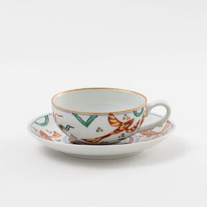 【伊万里焼】伊万里陶苑 色絵魚藻紋ティーカップ 070-H962