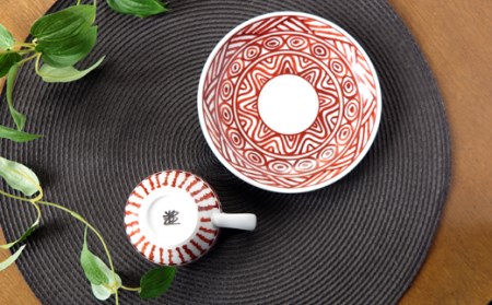 【伊万里焼】伊万里陶苑 朱三島珈琲碗 070-H604