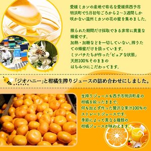 みかん蜂蜜「ジオハニー」170g×１瓶と柑橘生搾りジュース720ml×１本のセット USS0002