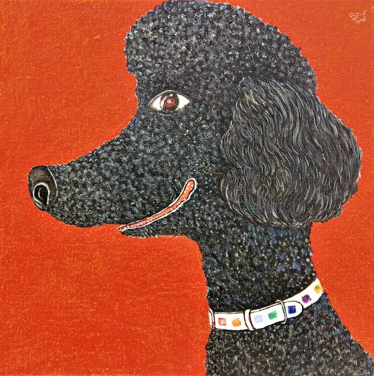 アーティストが『愛しいペットのポートレート』描きます 6号サイズ スクエア 410×410mm【アート 6号サイズ　油絵 横井山泰 美術 作家 410×318mm スクエア 神奈川県 小田原市 ペット ペット】