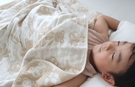 【babybear】多重ガーゼ ベビーハーフケット&タオル 7枚セット（ベージュ）