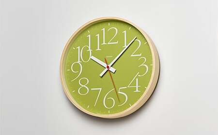 AY clock RC［電波時計］/ グリーン（AY14-10 GN）Lemnos レムノス 時計 工芸品 装飾品 民芸品 伝統技術 インテリア 掛け時計  FAD-0293
