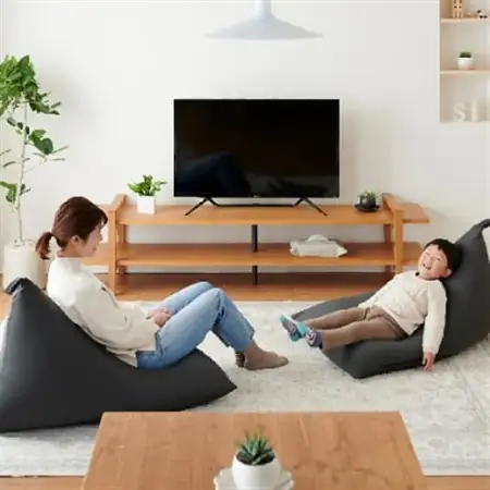 【ハナロロ】 ビーズクッション プレミアムポトラ100リットル ニットカバー付(チャコールグレー)【1205843】