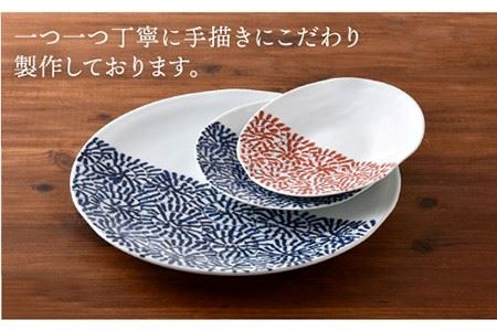 【波佐見焼】タコ唐草 大皿・取皿 3点セット プレート ケーキ皿 取り皿 食器 皿 【一夢窯】 [ZD07] 波佐見焼