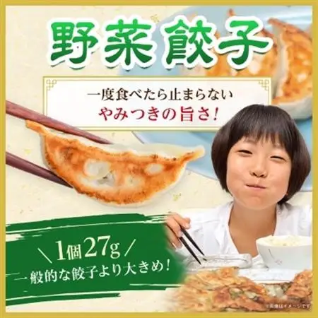 【佐野餃子(中)野菜餃子(1個27g)24個4人前】×2袋 【離島・沖縄県不可】_餃子 ぎょうざ 佐野餃子 野菜餃子 栃木県 佐野 おつまみ おかず 人気 おすすめ 送料無料 贈答 ギフト 冷凍_【配送不可地域：離島・沖縄県】【1104104】