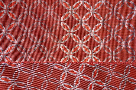 丹後帯 半幅帯「七宝」（赤）