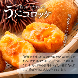 S002-009A_うにコロッケ8個入・たこわさび100g / うに ウニ たこ タコ コロッケ わさび おつまみ 晩酌
