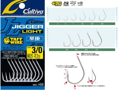 【オーナーばり】ライトジギングフックセット（3種・計15袋） 25-18