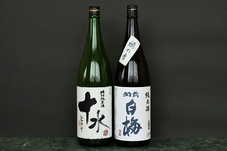 お燗で楽しむＢセット　1800ml×2本　【大山 特別純米酒 十水】【羽前白梅 純米酒 穂の香】日本酒　山形県鶴岡市　K30-872　| 酒 お酒 地酒 さけ 贈り物 贈答 お礼 プレゼント ご当地 おすすめ 人気 お取り寄せ 返礼品