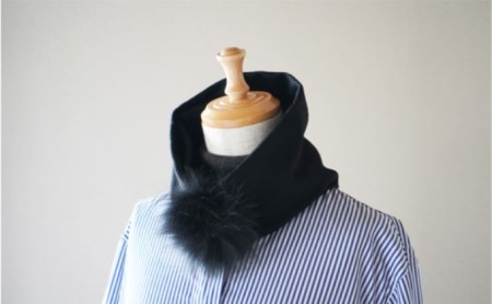 Made in Japan カシミヤティペット（ブラック） RF258-NT【ファッション小物・ファッション・カシミヤティペット・カシミヤ】