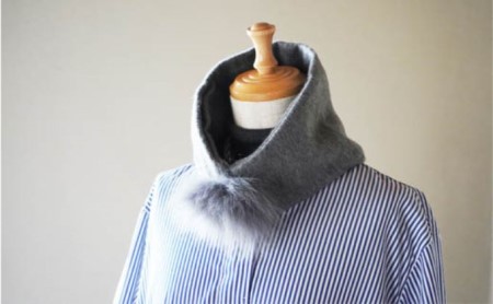 Made in Japan カシミヤティペット（グレー） RF255-NT【ファッション小物・ファッション・カシミヤティペット・カシミヤ】