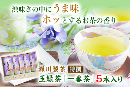 ＜特撰＞玉緑茶(たまりょくちゃ)「一番茶」《60日以内に出荷予定(土日祝除く)》100g×5本 熊本県 大津町産 株式会社 瀬川製茶