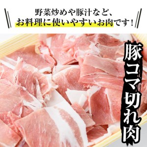 ＜4パック＞ 豚 コマ切れ 肉 (4パック・各500g) 九州産 豚肉 小分け【ナンチク】A243-01-v02