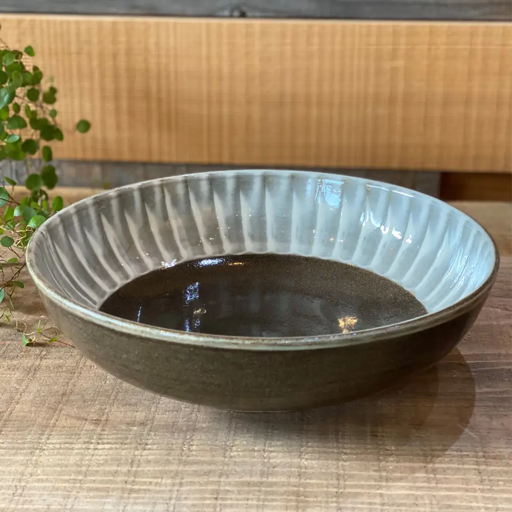 【上鶴窯】Large bowl HAKEMEシリーズ D8