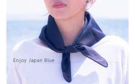 藍染バンダナスカーフ 1枚　伝統産業　スカーフ　ファッション　敬老の日　藍染　阿波藍