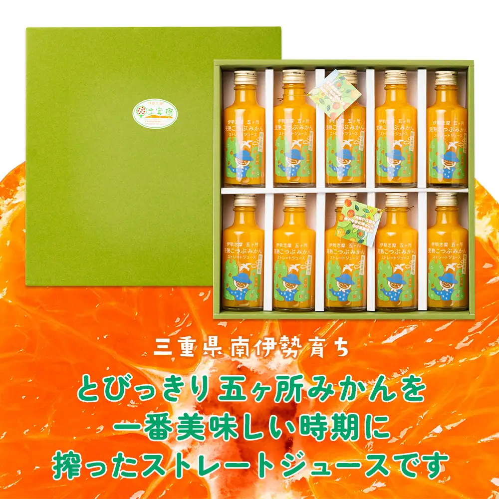 みかんジュース 南伊勢 の 五ヶ所 みかん ジュースセット ストレート ジュース こつぶ 蜜柑 果物 フルーツ 甘い 甘味 mikan 完熟 果汁100% 三重県 伊勢志摩
