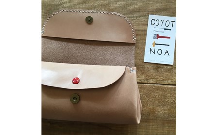 coyotE noa のくったりお財布 革財布 牛革 ヌメ革 天然素材 ハンドメイド 手作り　036-08