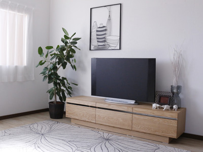 【開梱・設置】ミリオン 180cm テレビボード（ナチュラル）　AX041