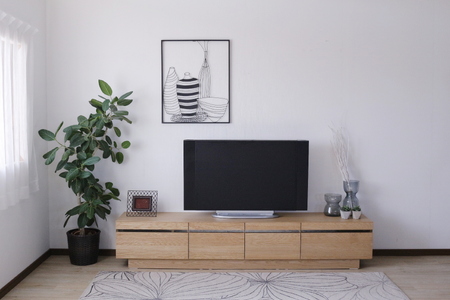 【開梱・設置】ミリオン 210cm テレビボード（ナチュラル）　AX053