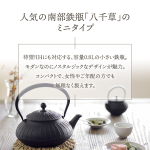 南部鉄器 鉄瓶 平八千草 0.8L 【OIGEN 作】 IH調理器 伝統工芸品 白湯