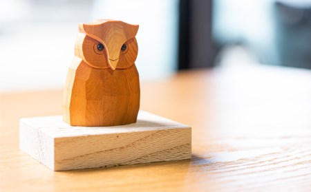 福を招く ふくろう 置物 フクロウ 木彫り 一位一刀彫 飛騨 木製 飾り
