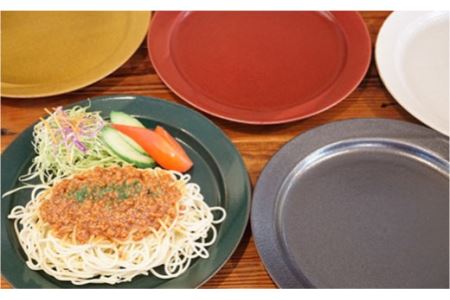 【波佐見焼】ゆず肌 プレート L5枚セット ホワイト・グリーン・イエロー・ブラック・レッド 食器 皿 【藍染窯】 [JC17]  波佐見焼