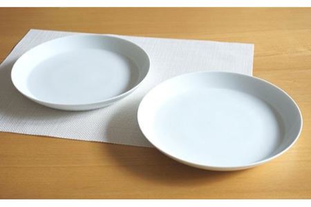 【陶器市特集】【白山陶器】【磁器の美しさ】 S-lineシンプルな25cm プレート 皿 2枚セット 白磁【波佐見焼】 [TA58] 波佐見焼