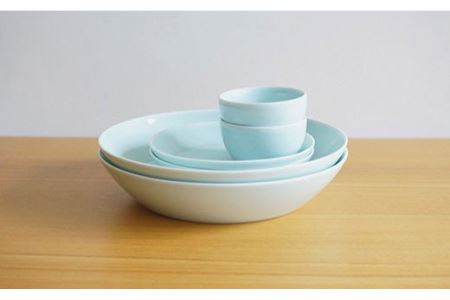 【白山陶器】【2人分の食器】シンプルで実用的なS-lineセット 深皿 プレート ボール 青白釉 食器 皿 【波佐見焼】 [TA59] 波佐見焼