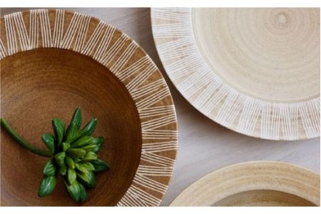 【波佐見焼】Shabby chic style ボウル2枚セット（ダーク＆ナチュラル） 食器 皿 【和山】プレート パスタ パスタ皿 スープ スープ皿 ボウル 小鉢 リム皿 リムボウル シック おしゃれ カフェ カフェごはん 北欧 セット 18cm [WB66]  波佐見焼