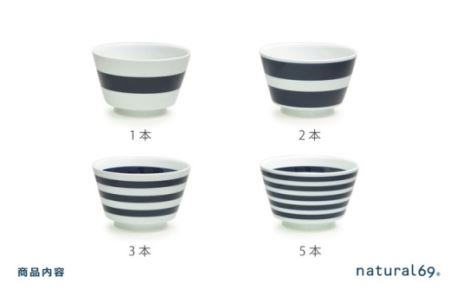 【陶器市特集】【波佐見焼】ボーダーボーダーどんぶり 4柄セット 食器 皿 【natural69】[QA51] 波佐見焼