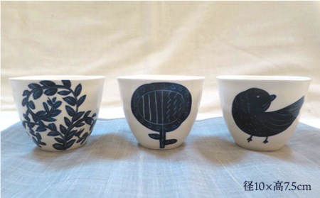 【波佐見焼】インディゴブルー フリーカップ 3柄セット 食器 皿 【堀江陶器】 [JD42] 波佐見焼