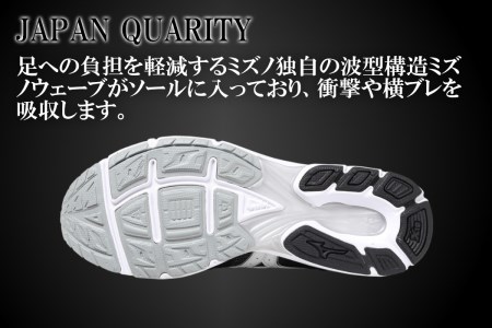 AO12　ミズノランニングシューズ【ブラック×メタルシルバー2E】　【 ジョギング ランニング マラソン シューズ 靴 ミズノ mizuno オーダー 日本製 スニーカー 】
