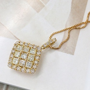 甲府市発 k18イエローゴールド ダイヤモンドペンダント 1ct [PP-2737YG]