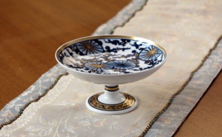 【伊万里焼】伊万里陶苑 金彩松絵コンポート皿 070-H959