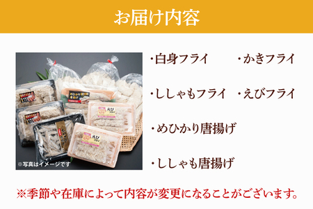 【数量限定】 海産物 フライ 唐揚げ セット 大洗 冷凍 魚介類 大洗 エビ カキ シシャモ メヒカリ_AV003