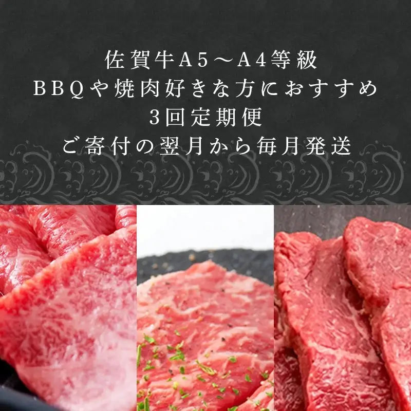 「定期便全3回」 佐賀牛 BBQや焼肉好きな方におすすめ 寄附翌月から発送 6種盛360g モモブロック800g ヒレ300g (合計1.46kg) A5～A4等級 ギフト 贈り物 アウトドア